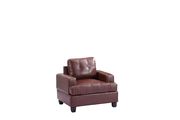 Brown leatherertte tufted back couch by Glory additional picture 4