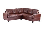 Brown leather sectional sofa w/ modern flare by Glory additional picture 2