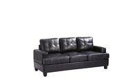 Black leatherertte tufted back couch by Glory additional picture 2