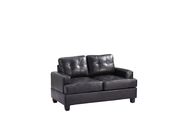 Black leatherertte tufted back couch by Glory additional picture 3
