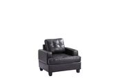Black leatherertte tufted back couch by Glory additional picture 4