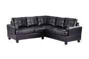 Black leather sectional sofa w/ modern flare by Glory additional picture 2