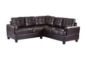 Cappuccino leather sectional sofa w/ modern flare by Glory additional picture 2