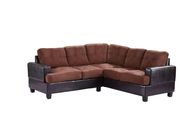 Caramel microfiber sectional sofa w/ modern flare by Glory additional picture 2