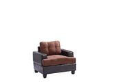 Caramel microfiber sectional sofa w/ modern flare by Glory additional picture 3