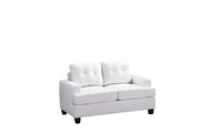 White leatherertte tufted back couch by Glory additional picture 3
