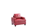 Red leatherertte tufted back couch by Glory additional picture 4