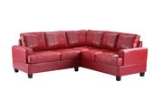 Red leather sectional sofa w/ modern flare by Glory additional picture 2