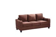 Modern affordable microfiber sofa in chocolate by Glory additional picture 2
