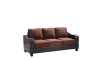 Modern affordable microfiber sofa in chocolate by Glory additional picture 2