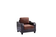 Modern affordable microfiber sofa in chocolate by Glory additional picture 4
