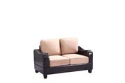 Modern affordable microfiber sofa in saddle by Glory additional picture 3