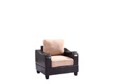 Modern affordable microfiber sofa in saddle by Glory additional picture 4
