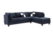 Navy blue fabric reversible sectional sofa by Glory additional picture 2