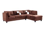 Truffle microfiber reversible sectional sofa by Glory additional picture 2