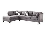 Light gray microfiber reversible sectional sofa by Glory additional picture 2