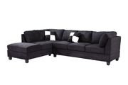 Black microfiber reversible sectional sofa by Glory additional picture 2