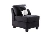 Black microfiber reversible sectional sofa by Glory additional picture 3