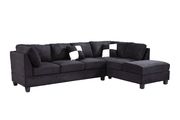 Black microfiber reversible sectional sofa by Glory additional picture 2