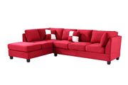 Red microfiber reversible sectional sofa by Glory additional picture 2