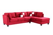 Red microfiber reversible sectional sofa by Glory additional picture 2