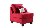 Red microfiber reversible sectional sofa by Glory additional picture 3