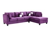 Purple microfiber reversible sectional sofa by Glory additional picture 2