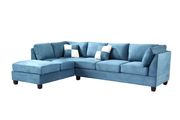 Aqua microfiber reversible sectional sofa by Glory additional picture 2