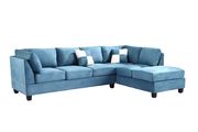 Aqua microfiber reversible sectional sofa by Glory additional picture 2