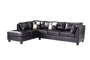 Black bycast leather reversible sectional sofa by Glory additional picture 2