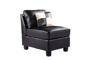 Black bycast leather reversible sectional sofa by Glory additional picture 3