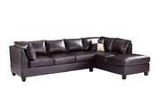 Cappuccino bycast leather reversible sectional sofa by Glory additional picture 2