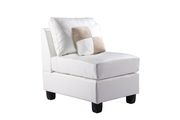 White bycast leather reversible sectional sofa by Glory additional picture 3