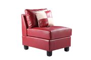 Red bycast leather reversible sectional sofa by Glory additional picture 3