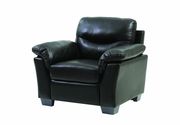 Faux leather comfortable sofa in black by Glory additional picture 2