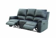 Gray micro suede recliner sofa in casual style by Glory additional picture 2