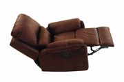 Brown micro suede recliner sofa in casual style by Glory additional picture 2