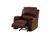 Brown micro suede recliner sofa in casual style by Glory additional picture 3