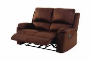 Brown micro suede recliner sofa in casual style by Glory additional picture 4