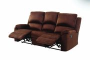 Brown micro suede recliner sofa in casual style by Glory additional picture 5