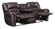 Chocolate bonded leather reclining sofa by Glory additional picture 2