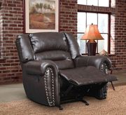 Chocolate bonded leather reclining sofa by Glory additional picture 4