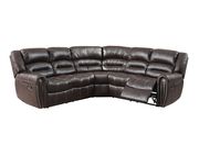 Modern reclining sectional in chocolate leather by Glory additional picture 2