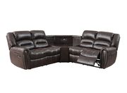 Modern reclining sectional in chocolate leather by Glory additional picture 2