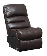 Modern reclining sectional in chocolate leather by Glory additional picture 3