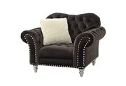 Tufted classical style black velvet sofa by Glory additional picture 3