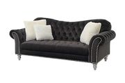 Tufted classical style black velvet sofa by Glory additional picture 5