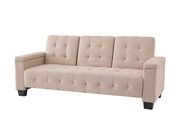 Vanilla suede sofa bed w/ tufted backs and seats by Glory additional picture 2
