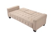 Vanilla suede sofa bed w/ tufted backs and seats by Glory additional picture 3