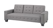 Gray faux leather sofa bed w/ tufted backs and seats by Glory additional picture 2